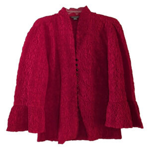Go Silk Red 100 Percent Cotton Jacket Cardigan.
